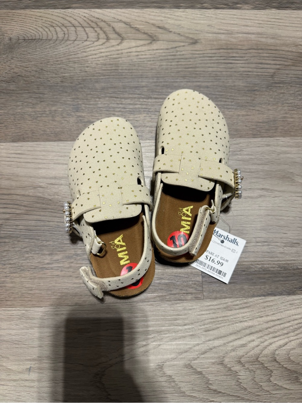 Never worn NWT Girls Cream Pearl-Embellished Mary Jane Shoes